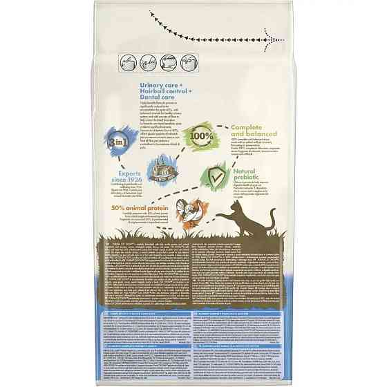 Сухой корм CAT CHOW Feline 3-in-1 для взрослых кошек, с формулой тройного действия, с курицей, 1.5 кг Киев