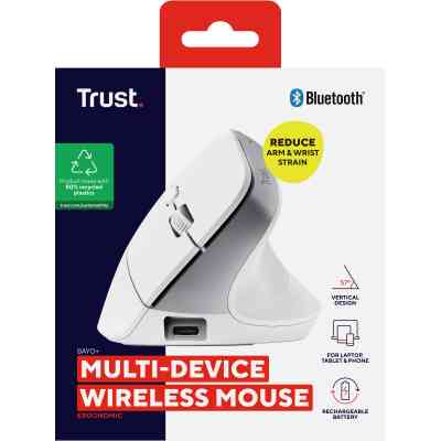 Мишка Trust Bayo+ Ergonomic Wireless/Bluetooth White (25399) Вінниця