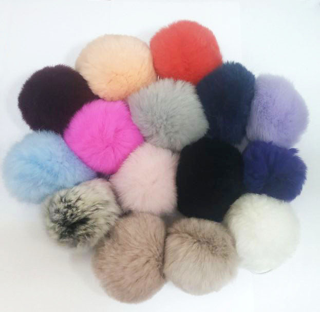 Хутряний бубон на шапку з кролика Rex Бордовий Харків - фото 2