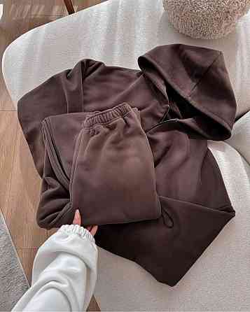 Жіночий теплий затишний костюм-двійка: кофта та штани двосторонній фліс Шоколад, 44/46 Одеса