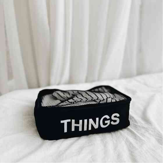 Сумка хлопковая для вещей 30x20x10 THINGS (Черный) Сумы