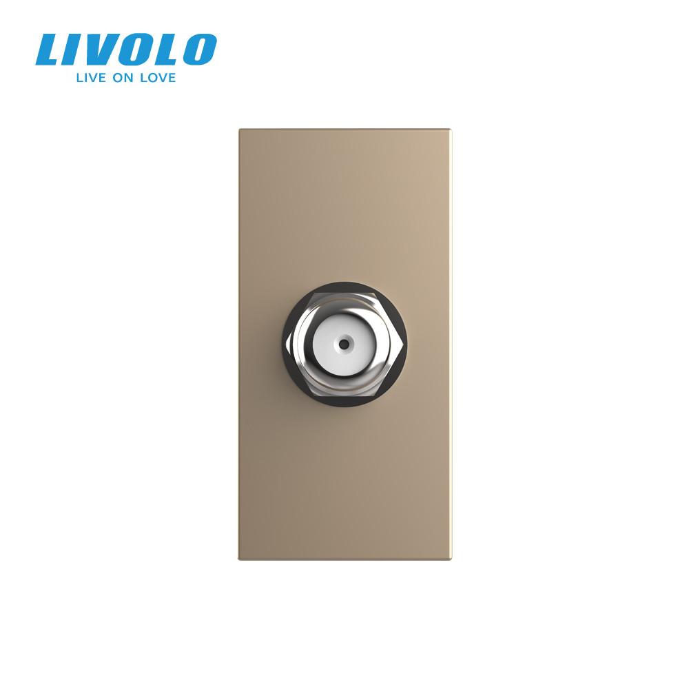 LIVOLO Супутникова розетка SAT LIVOLO, золота, модуль 0.5 поста, для ресивера / антени (VL-FCSL Коломия - фото 6