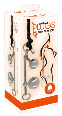 Комплект подвійного проникнення Bondage Plugs with 10 m Rope Sex Aura Київ