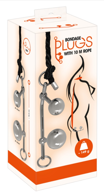 Комплект подвійного проникнення Bondage Plugs with 10 m Rope Sex Aura Київ - фото 1