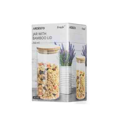 Емкость для сыпучих продуктов Ardesto Fresh стекло, бамбук 760 мл (AR1376BLR) Винница