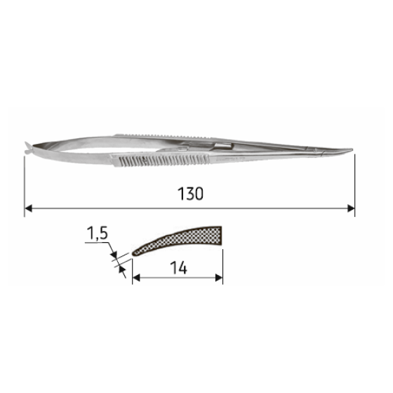 Иглодержатель Castroviejo 13 см прямой J-24-255 Днепр