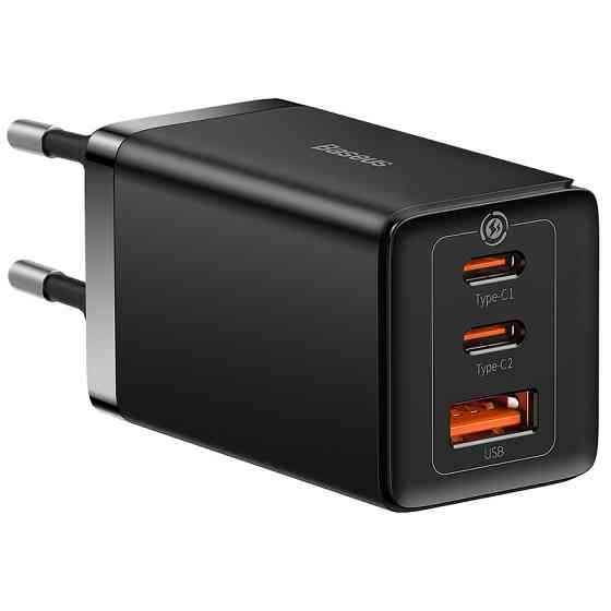 Мережевий зарядний пристрій з кабелем Baseus GaN5 Pro Fast Charger 2C+U 65W  EU  Black(Baseus Xiaobai charging Cable Type-C  to Київ