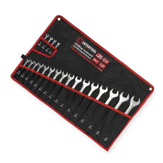 Набір ключів ріжково-накидних 6-32 мм 20 шт (тканин. чохол) CrV Storm Мукачево