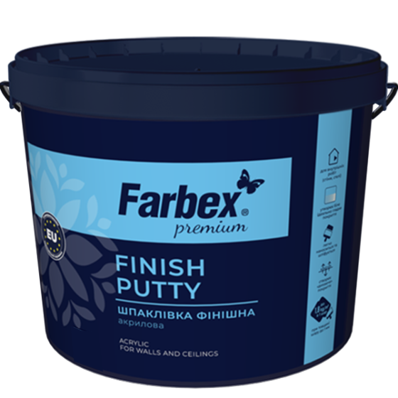 Шпаклівка фінішна акрилова, біла ТМ "Farbex"  - 5 кг Харків