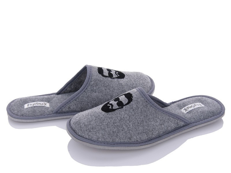 Серые Тапочки мужские комнатные 