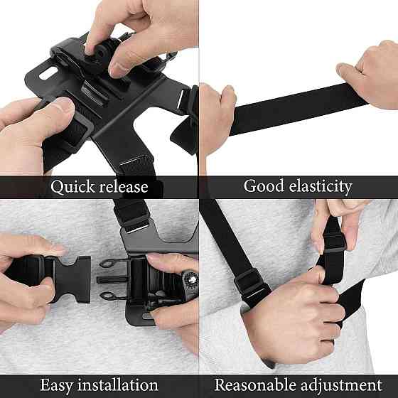 Нагрудный крепеж для экшн-камеры для DJI Osmo, Insta360, GoPro Hero, Pocket 3, ремень регулируемый держатель Киев