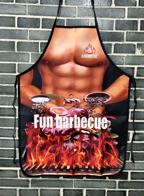 Фартук с приколом Barbecue торс гриль мясо огонь кухонный мужской для барбекю Киев - изображение 11