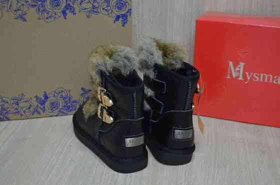 ITTS Угги жіночі ITTS чорні натуральна шкіра з хутром штучним размер 36р. (8801-1) Коломия