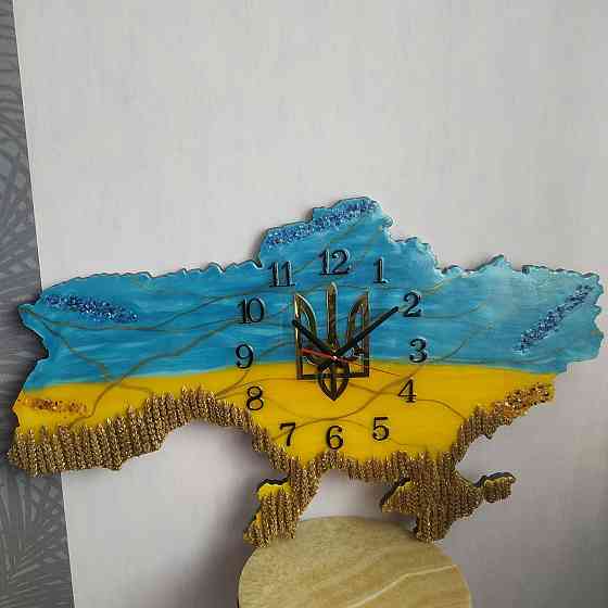 Часы настенные 100*65 см из эпоксидной смолы ручной работы 