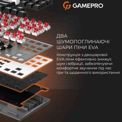Клавиатура GamePro Genesis Joker Pro MK124G Pro Outemu Red Switch Wireless/Bluetooth/USB UA Gray (MK124G Pro) Винница