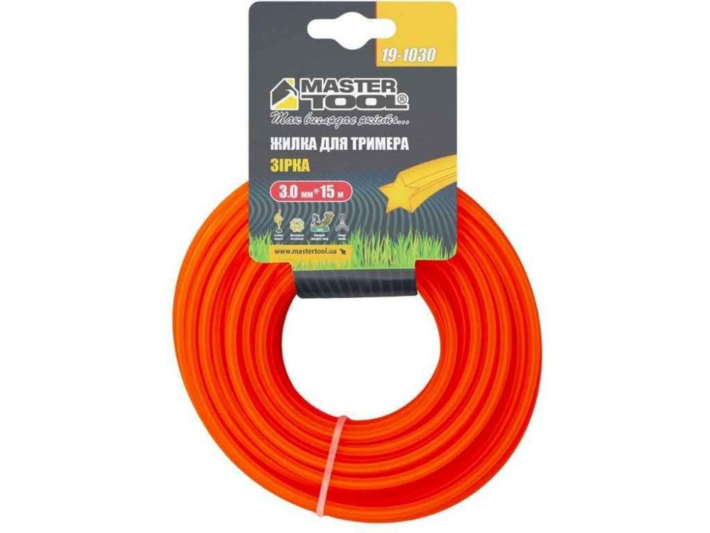 Ліска для підстр трави зірка, (d=3,0мм x15м) 19-1030 ТМ MASTER TOOL Київ - фото 1