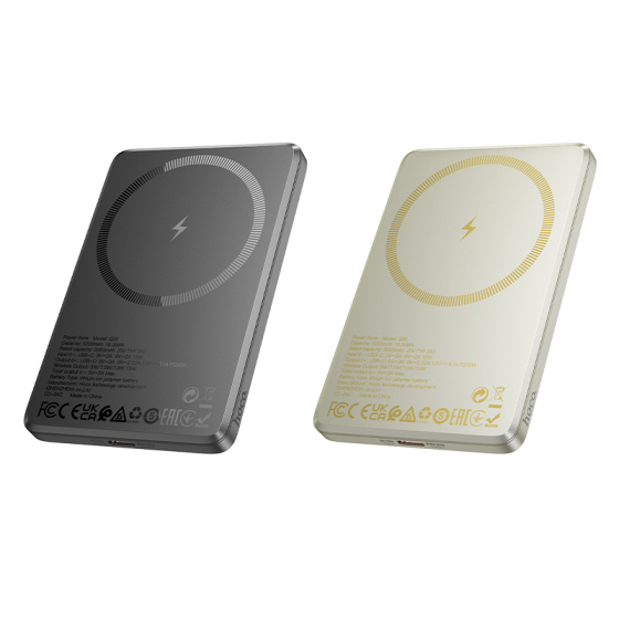 Зовнішній акумулятор HOCO Q26 Joy PD20W magnetic fast charging power bank(5000mAh) metal gray Київ