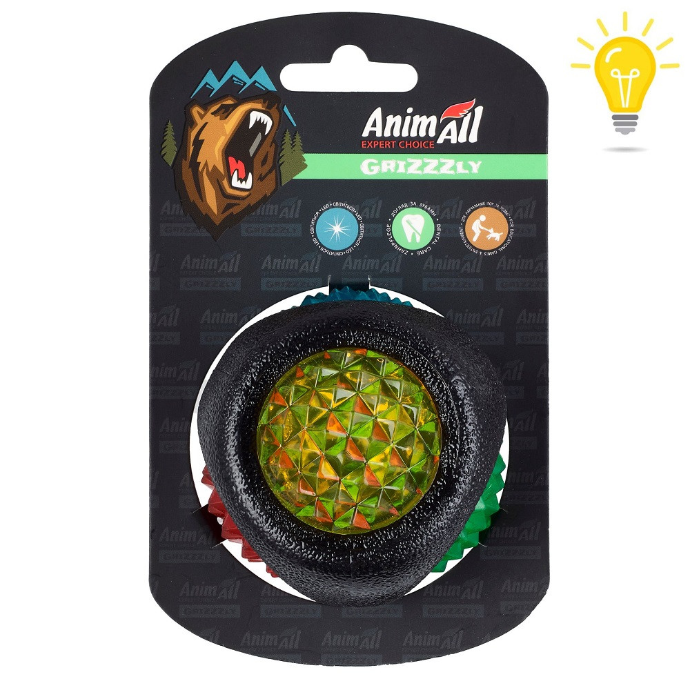 AnimAll GrizZzly АнімАлл Грізлі Іграшка для собак м'яч з LED підсвічуванням, 7,7 с Київ - фото 1