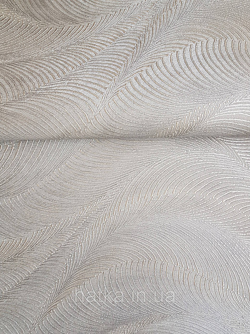 Шпалери вінілові на флізеліновій основі Rasch Incanto 1.06х10 абстракція хвилі металік бежево-сірі срібло 3д Київ - фото 1