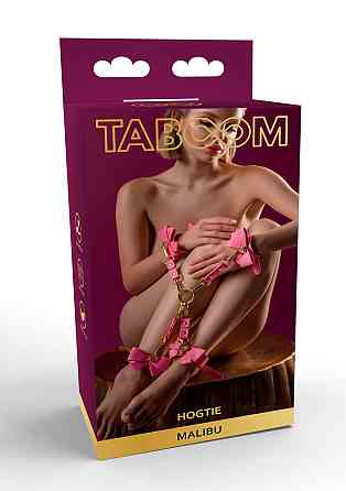 Крестовидный фиксатор для бондажа Taboom Malibu Hogtie с карабинами и кольцом, розовый Sex Aura Киев