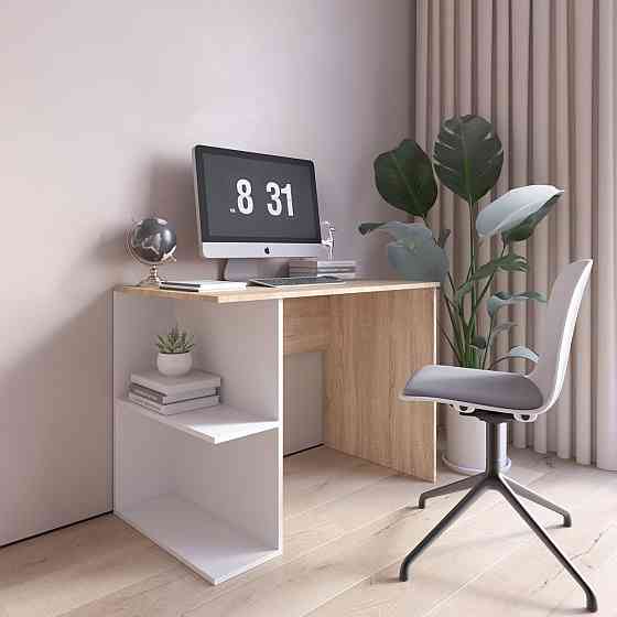 Комп’ютерний стіл VAYS D-7, письмовий, з полицями ліворуч, ЛДСП, 100×60×76 см - для дому, офісу, навчання Львів