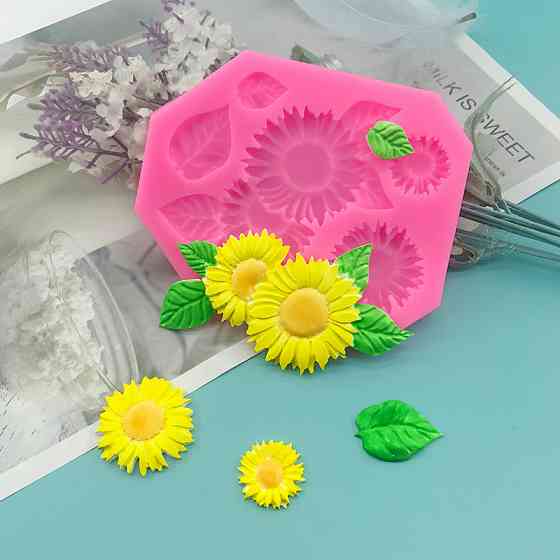 Молд силиконовый Подсолнух 119 на 68 мм розовый Киев