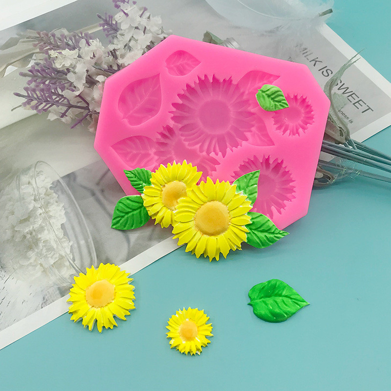 Молд силиконовый Подсолнух 119 на 68 мм розовый Киев - изображение 1