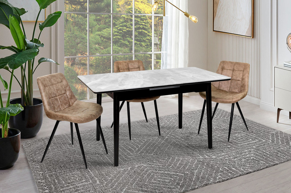 Стіл Нептун 110/140*75 чорний/керам бетон Днепр - изображение 7