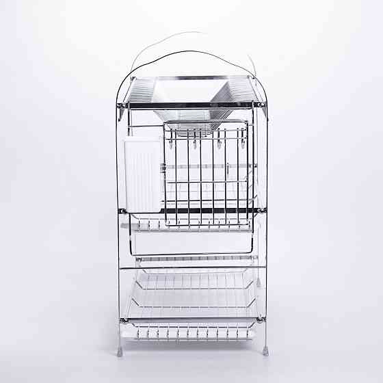Yiwu Сушарка кухонна з хромованої сталі трирівнева з піддонами і тримачами HP-46-12 Коломия