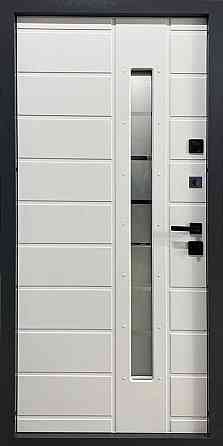 Двери уличные, серия Т-15,модель 814/148СП1 Металл/Мдф, Серый (7024)// Белое дерево ПВХ, замки KALE Киев