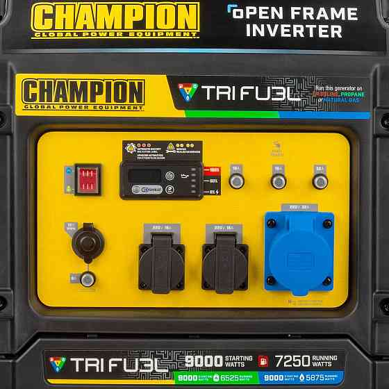 Генератор инверторный Champion C9000BT трехтопливный  бензин пропан природный газ Максимальная мощно Днепр