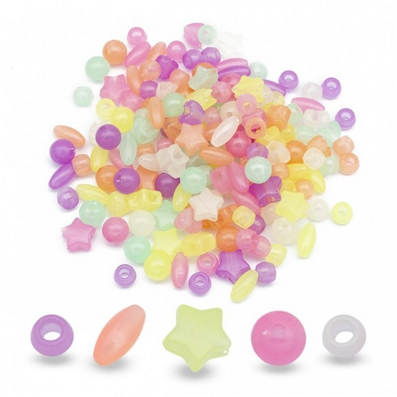 Декоративні намистинки для творчості Флуоресцентні Dom Busin УТ100031615 в упаковці 130 шт Вінниця - фото 1