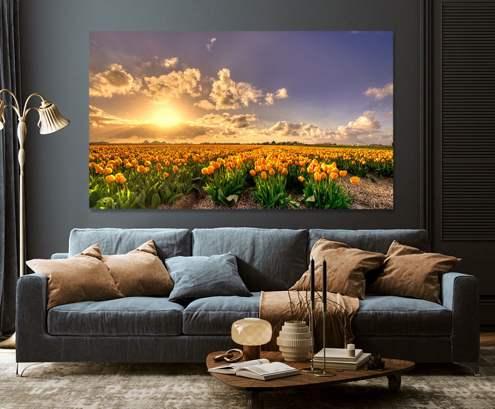 Картина холст в гостиную / спальню   Жовті Тюльпани    MLP_135 50x100 см Киев - изображение 3