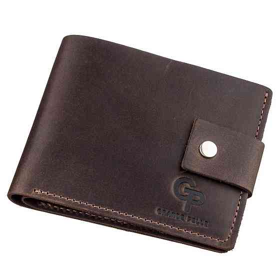Надійне чоловіче портмоне в вінтажному стилі GRANDE PELLE 11229 Коричнева Київ