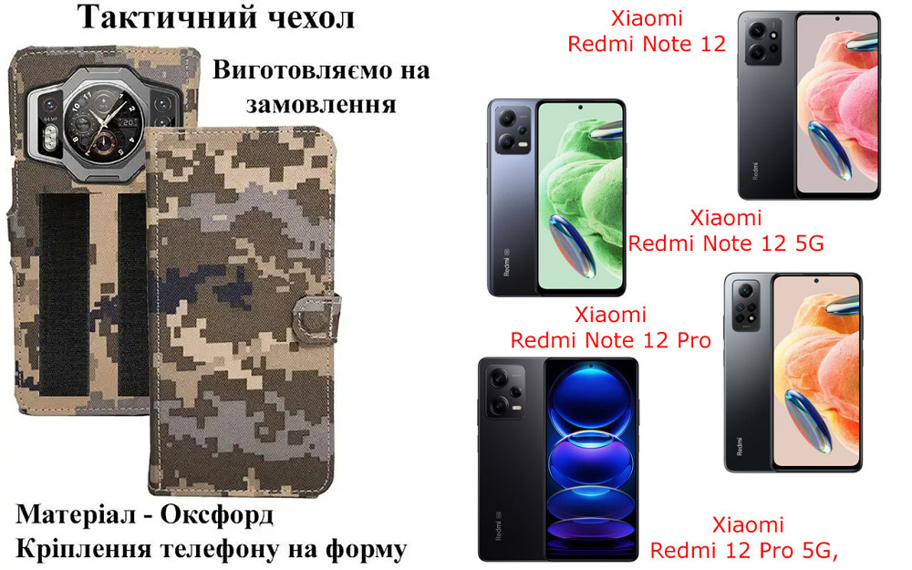 Тактичний чохол для TCL Stylus 5G, кріпиться до спорядження на липучці Київ - фото 1