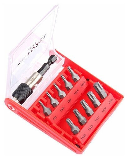 Набор бит-торкс с битодержателем,11 предметов,1/4