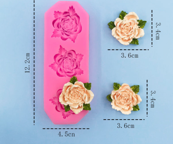 Молд силиконовый Розы 122 на 45 мм розовый Киев