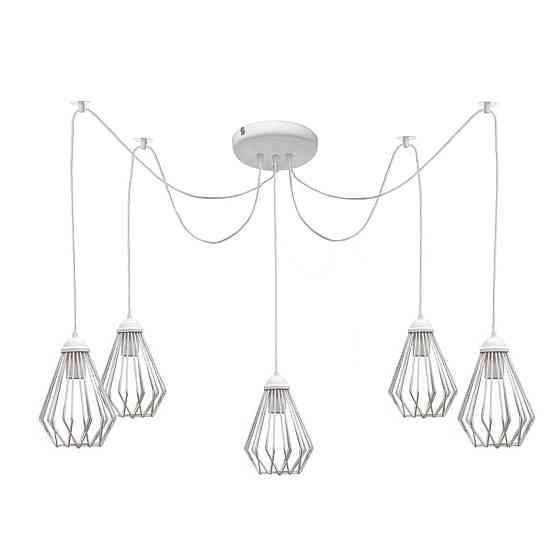 Подвесная люстра под старину паук белая 5 ламп Silvia NL 05371-5 W Одесса