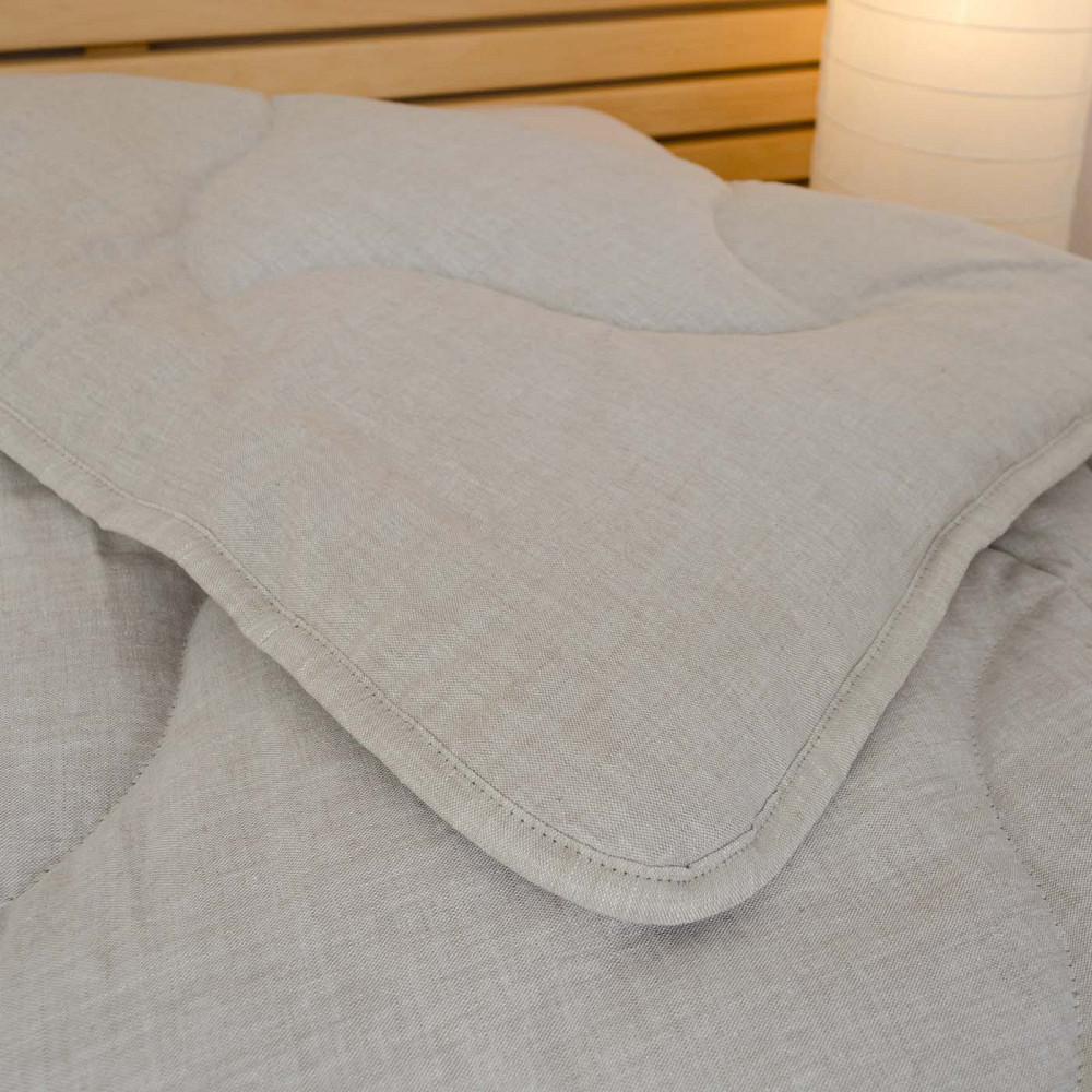 Ковдра конопляна зимова покриття Льон YouStar полуторна 140х210 см (Сірий) Суми - фото 3