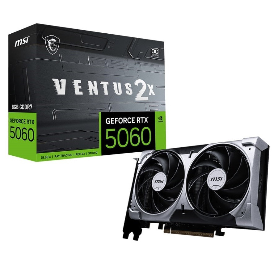 Відеокарта GF RTX 5060 8 GB GDDR7 Ventus 2X OC MSI (GeForce RTX 5060 8G VENTUS 2X OC) ( Black ) Харьков - изображение 5