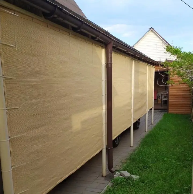 Тент навес затеняющий водонепроницаемый прямоугольный 4х5м Оксфорд (Бежевый) Киев - изображение 6