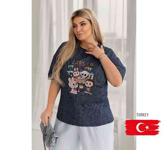 Жіноча футболка з ефектом тай-дай Labubu "Pirate" (Туреччина) | Батал Київ