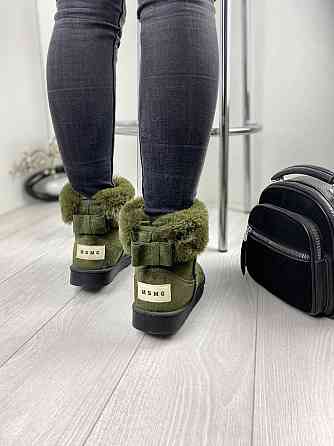 Угги жіночі Bella Paris зелений еко-замша зима ( -77) Коломыя