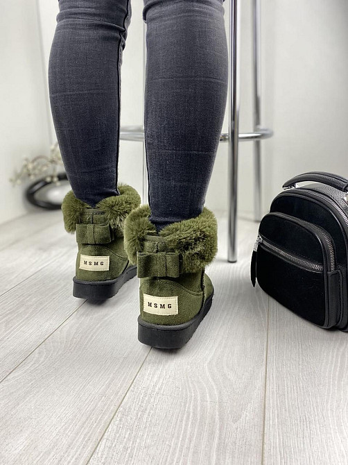 Угги жіночі Bella Paris зелений еко-замша зима ( -77) Коломыя - изображение 5