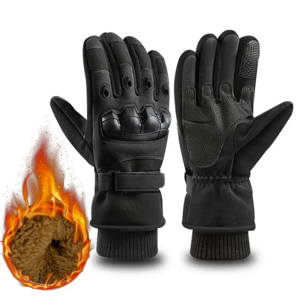 Чоловічі тактичні рукавички зимові Вікінг кісточки чорні на затяжці з гумкою на хутрі XXL Одеса - фото 1