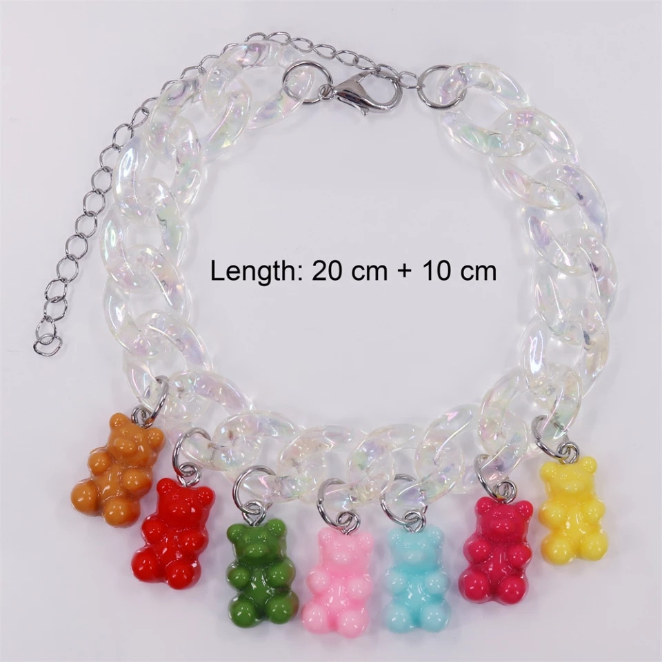 Браслет з мармеладними ведмедиками на ногу різнобарвний - довжина 20см + 10см, регулюється, пластик Київ - фото 2