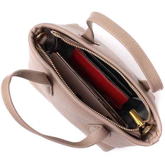 Жіноча сумка з двома ручками з натуральної шкіри Бежева (Vintage) Київ