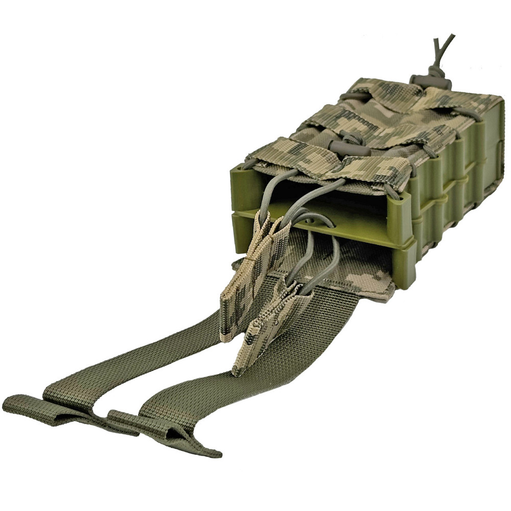 Підсумок на 2 магазини жорсткий з фіксаторами Піксель ММ-14 Cordura 1000 D Київ - фото 3