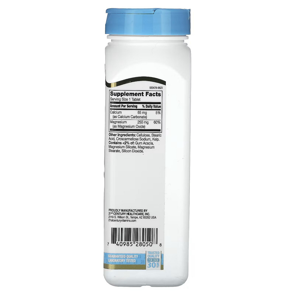 Магній 21st Century Magnesium 250 mg 250 Tablets Луцьк - фото 2
