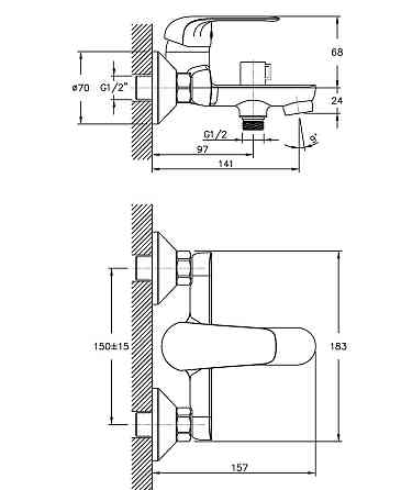 Змішувач для ванни Haiba Dario 009   ( HB0873 ) 23984 Харків